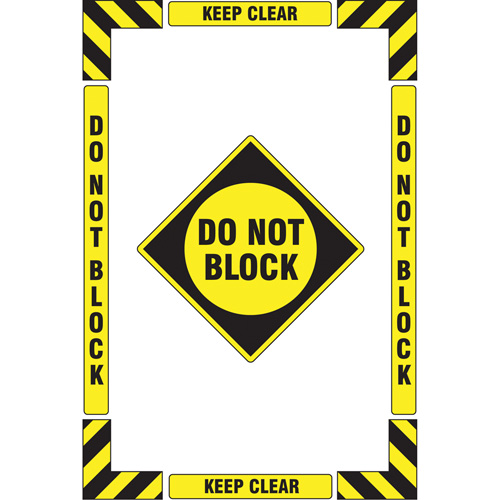 Trousse de marquage du sol ?Keep Clear Do Not Block? (se tenir &agrave; l&eacute;cart - ne pas encombrer), Adh&eacute;sif, Anglais avec pictogramme PB Rental Co. Ltd.