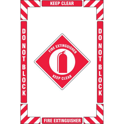 "Fire Extinguisher" Floor Marking Kit, Adhesive, English with Pictogram PB Rental Co. Ltd.