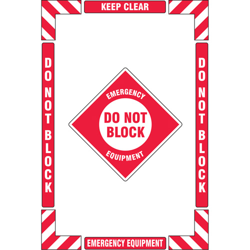 Trousse de marquage du sol ?Emergency Equipment? (&eacute;quipement durgence), Adh&eacute;sif, Anglais avec pictogramme PB Rental Co. Ltd.