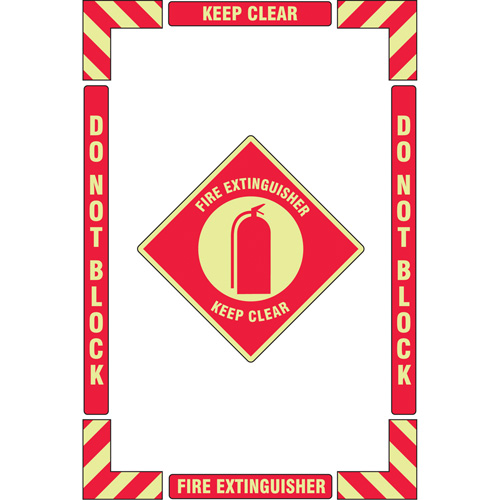 Trousse de marquage du sol ?Fire Extinguisher? (extincteur), Adh&eacute;sif, Anglais avec pictogramme PB Rental Co. Ltd.