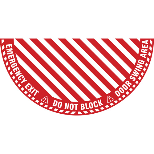 Signalisation au sol ?Emergency Exit? (sortie de secours) pour porte battante en demi-cercle, Adh&eacute;sif, Anglais avec pictogramme PB Rental Co. Ltd.