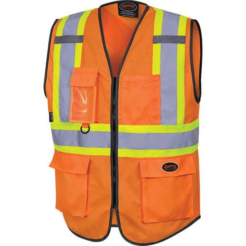 6958 Zipper Front Safety Vest, High Visibility Orange, Small, Polyester PB Rental Co. Ltd.