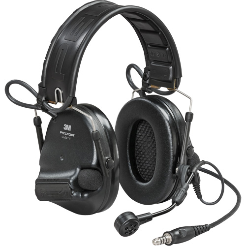 Casque VI NIB avec fils de sortie unique et rail arc Peltor ComTac, Style Bandeau, 23 dB PB Rental Co. Ltd.