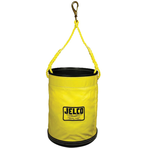Vinyl Coated Collapsible Bucket, 11" L x 11" W x 16" H, Nylon, Black/Yellow PB Rental Co. Ltd.