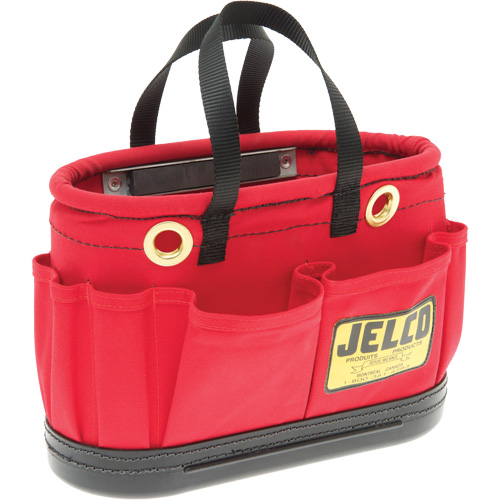 Aerial Tool Bucket with Magnet, 14" L x 7" W x 10" H, Canvas, Red PB Rental Co. Ltd.