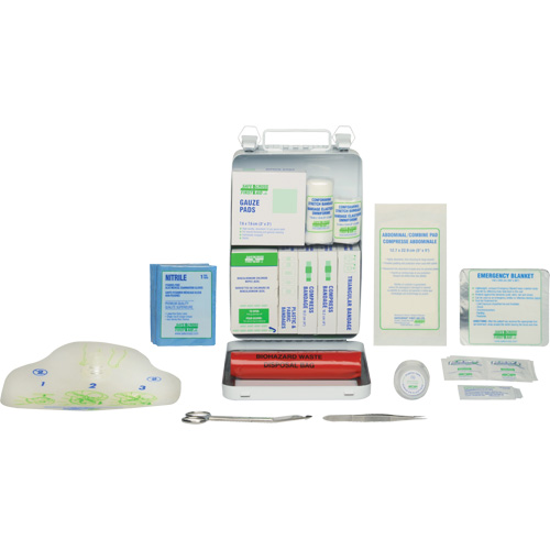 Trousse de premiers soins de base 16 unit&eacute;s, R&eacute;pond &agrave; la norme CSA Z1220-17 type 2 environnements &agrave; faible risque, Petit (2-25 travailleurs) PB Rental Co. Ltd.