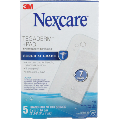 Nexcare Tegaderm + Pad Transparent Dressing, Rectangular/Square, 4", Plastic, Sterile PB Rental Co. Ltd.