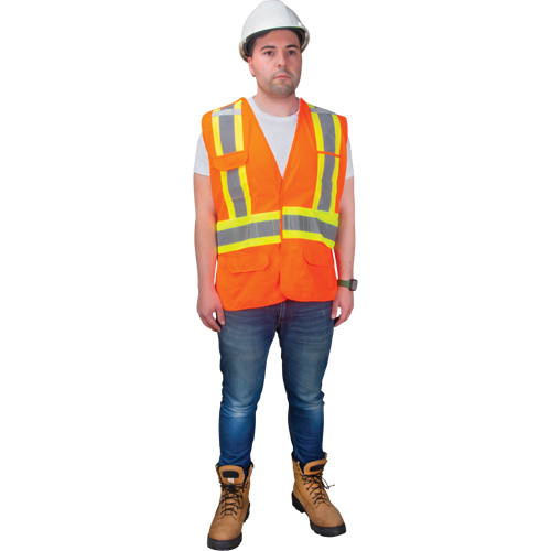 Veste d'arpenteur haute visibilit&eacute; conforme &agrave; la CSA, Orange haute visibilit&eacute;, T-Grand, Polyester PB Rental Co. Ltd.