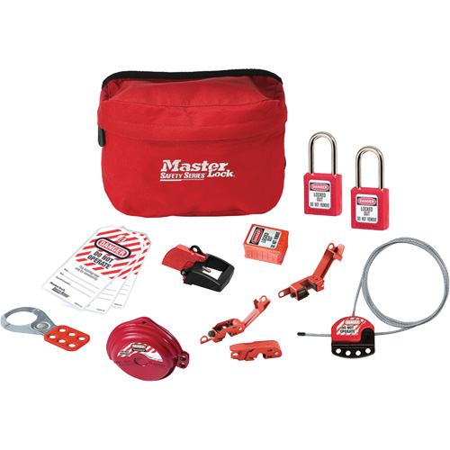 Trousse de cadenassage standard avec cadenas en thermoplastique Zenex, Ensemble &eacute;lectrique/Vanne, 14 composants compris PB Rental Co. Ltd.