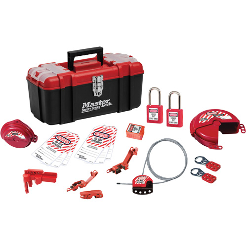 Trousse de cadenassage avec serrures en thermoplastique Zenex, Ensemble &eacute;lectrique/Vanne, 19 composants compris PB Rental Co. Ltd.