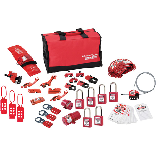 Trousse de cadenassage avec cadenas en thermoplastique de qualit&eacute; sup&eacute;rieure Zenex, Ensemble &eacute;lectrique/Vanne, 34 composants compris PB Rental Co. Ltd.