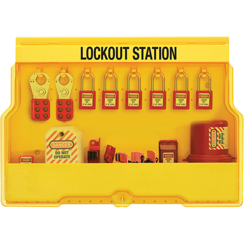 Station de cadenassage dappareils &eacute;lectriques de qualit&eacute; sup&eacute;rieure, Cadenas Thermoplastique, Capacit&eacute; de 16, Cadenas Compris PB Rental Co. Ltd.