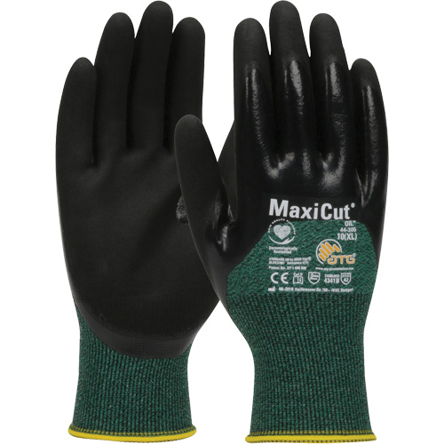 Gants r&eacute;sistants aux coupures dans un milieu de travail huileux ATG MaxiCut, Grand, Calibre 15, Rev&ecirc;tement Nitrile, ASTM ANSI niveau A2/EN 388 niveau 3/EN 388 niveau B PB Rental Co. Ltd.