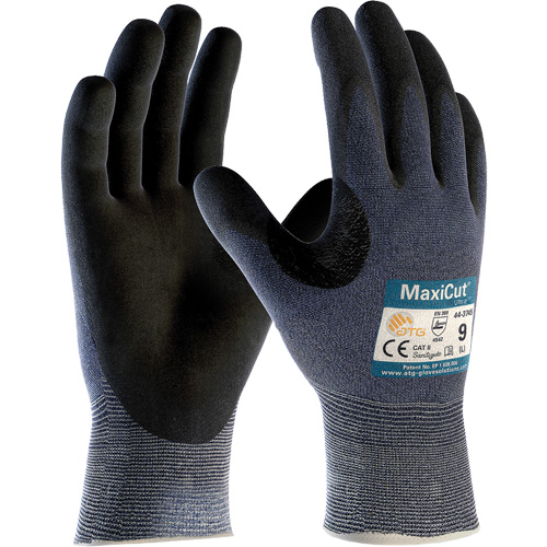 Gants r&eacute;sistants aux coupures compatibles avec les &eacute;crans tactiles ATG MaxiCut Ultra, T-petit, Calibre 15, Rev&ecirc;tement Nitrile, ASTM ANSI niveau A3/EN 388 niveau 5/EN 388 niveau C PB Rental Co. Ltd.