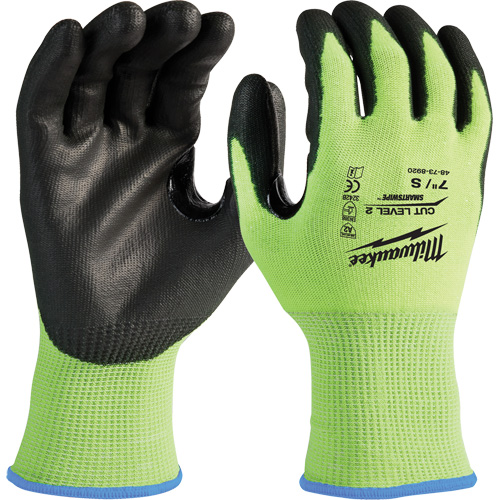 High-Visibility Cut-Resistant Gloves, Size Small, 15 Gauge, Nitrile/Polyurethane Coated, Polyethylene Shell, ANSI/ISEA 105 Level 2 PB Rental Co. Ltd.