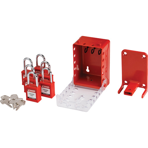 Ultra Compact Group Lockout Box with Nylon Safety Lockout Padlocks, Red PB Rental Co. Ltd.