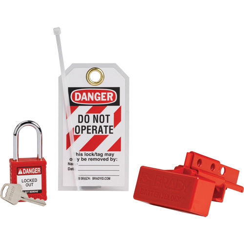 BatteryBlock Forklift Power Connector Lockout with Nylon Safety Padlock, Electrical Kit, 3 Components PB Rental Co. Ltd.