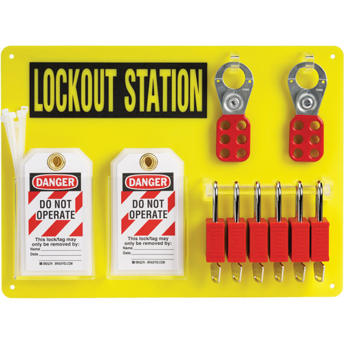 Lockout Board with Keyed Different Nylon Safety Lockout Padlocks, Plastic Padlocks, 6 Padlock Capacity, Padlocks Included PB Rental Co. Ltd.