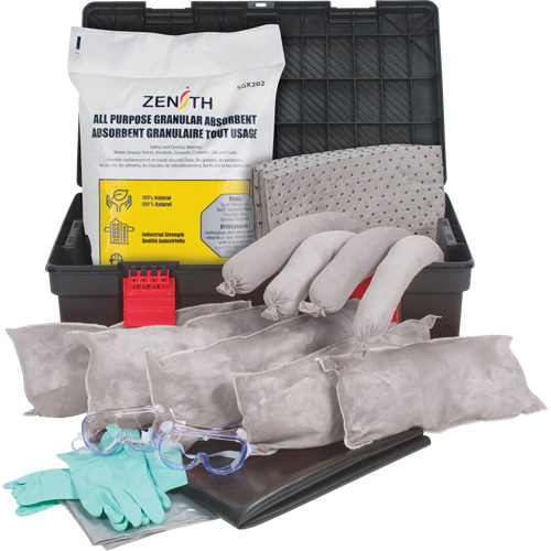 Trousses contre les d&eacute;versements dans une boîte &agrave; outils, Universel, Bac, Absorbance de 31 gal. US PB Rental Co. Ltd.