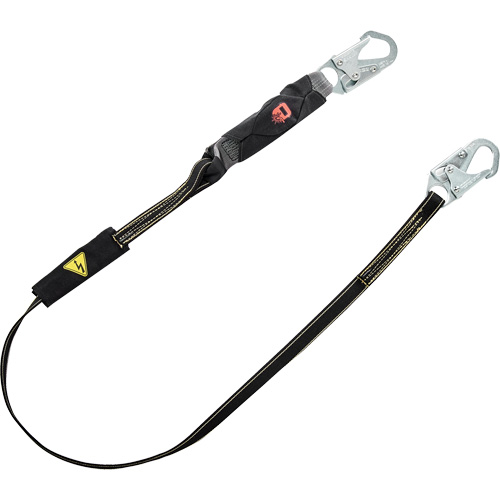 Longe &agrave; amortisseur d'&eacute;nergie pour le soudage V-Series, 6', Point d'ancrage &agrave; Crochet mousqueton, Crochet mousqueton aux jambes, Kevlar/M&eacute;tal/Nylon PB Rental Co. Ltd.
