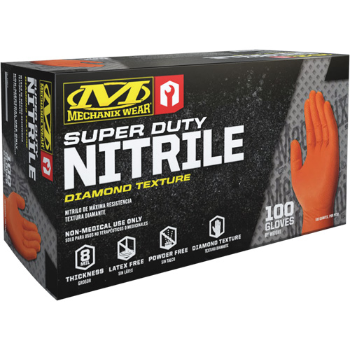 Super Duty Disposable Gloves, 9/Medium, Nitrile, 8-mil, Powder-Free, Orange PB Rental Co. Ltd.