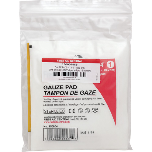 Recharge de gaze SmartCompliance, Tampon, 4" lo x 4" la, St&eacute;rile, Dispositif m&eacute;dical Classe 1 PB Rental Co. Ltd.