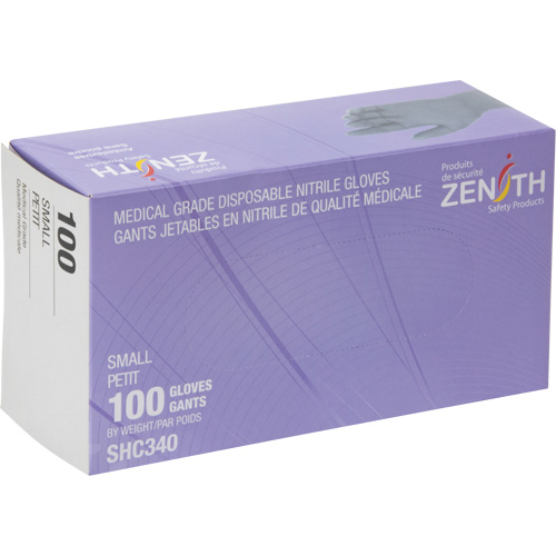 Gants jetables de calibre m&eacute;dical, Petit, Nitrile, 6 mils, Sans poudre, Noir, Classe 2 PB Rental Co. Ltd.