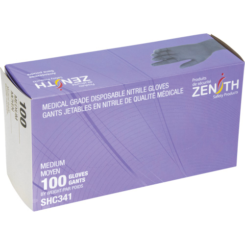 Gants jetables de calibre m&eacute;dical, Moyen, Nitrile, 6 mils, Sans poudre, Noir, Classe 2 PB Rental Co. Ltd.