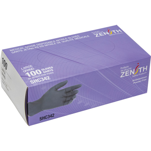 Medical Grade Disposable Gloves, Large, Nitrile, 6-mil, Powder-Free, Black, Class 2 PB Rental Co. Ltd.