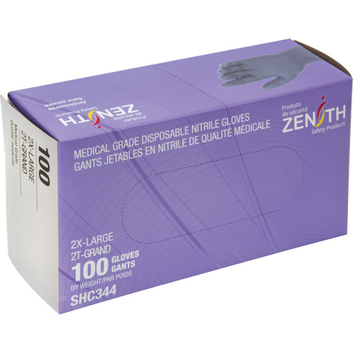 Gants jetables de calibre m&eacute;dical, 2T-Grand, Nitrile, 6 mils, Sans poudre, Noir, Classe 2 PB Rental Co. Ltd.