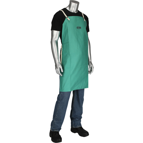 Tablier en satinette 100 % coton trait&eacute; FR Ironcat Dynamic, Salopette, Vert PB Rental Co. Ltd.
