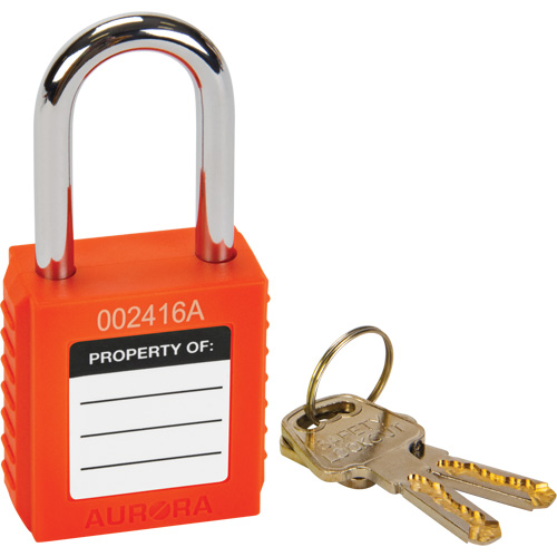 Safety Lock, Orange, Keyed Different, Thermoplastic, 1-1/2" Width PB Rental Co. Ltd.