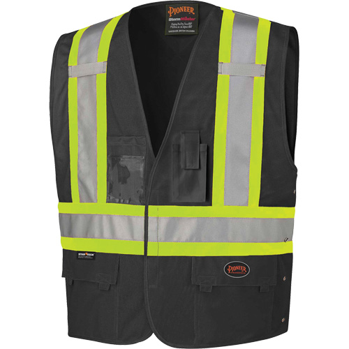 135 Safety Vest with Adjustable Sides, Black, Large/X-Large, Polyester PB Rental Co. Ltd.