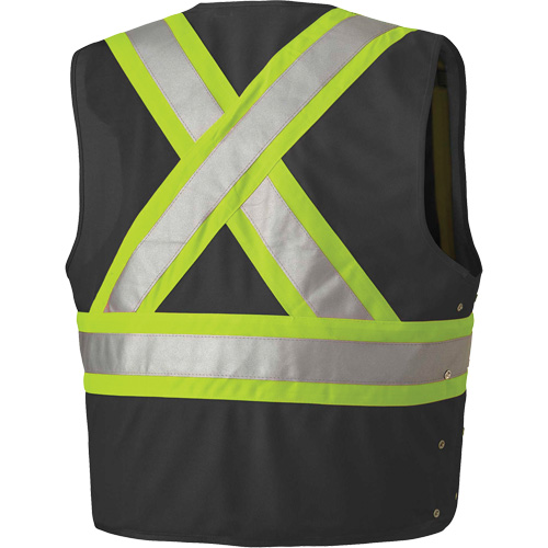 135 Safety Vest with Adjustable Sides, Black, 4X-Large/5X-Large, Polyester PB Rental Co. Ltd.