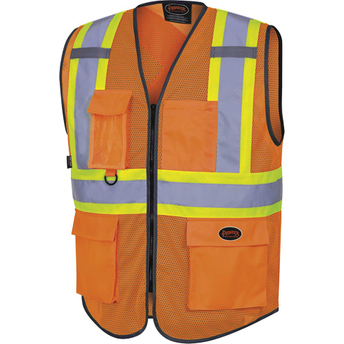 6960 Veste de s&eacute;curit&eacute; &agrave; maille en avant, Orange haute visibilit&eacute;, Moyen, Polyester PB Rental Co. Ltd.