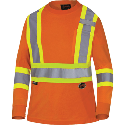 6968 T-shirt de s&eacute;curit&eacute; en il-de-perdrix pour femme, Polyester, T-petit, Orange haute visibilit&eacute; PB Rental Co. Ltd.