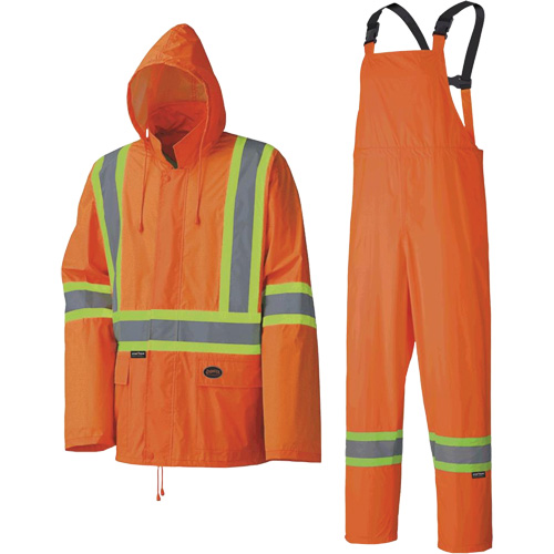 5598 Combinaison de pluie imperm&eacute;able et l&eacute;g&egrave;re, Polyester/PVC, Petit, Orange haute visibilit&eacute; PB Rental Co. Ltd.