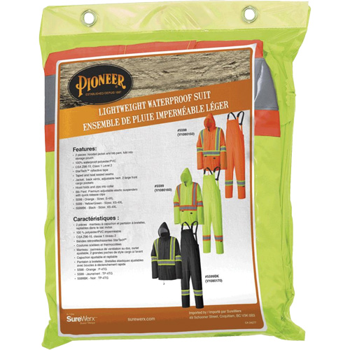 5599 Combinaison de pluie imperm&eacute;able et l&eacute;g&egrave;re, Polyester/PVC, T-petit, Jaune lime haute visibilit&eacute; PB Rental Co. Ltd.
