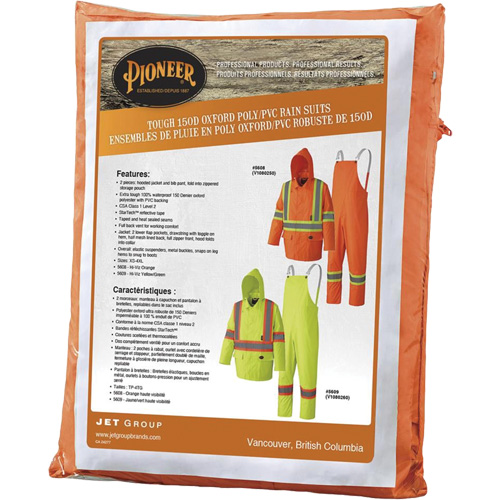5608 Combinaison de pluie imperm&eacute;able 210D, Polyester/PVC, Petit, Orange haute visibilit&eacute; PB Rental Co. Ltd.
