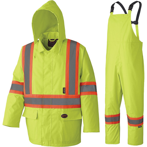 5609 Combinaison de pluie imperm&eacute;able 210D, Polyester/PVC, T-petit, Jaune lime haute visibilit&eacute; PB Rental Co. Ltd.