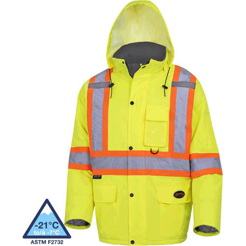 5031 Manteau de s&eacute;curit&eacute; matelass&eacute; imperm&eacute;able, Jaune lime haute visibilit&eacute;, Petit PB Rental Co. Ltd.