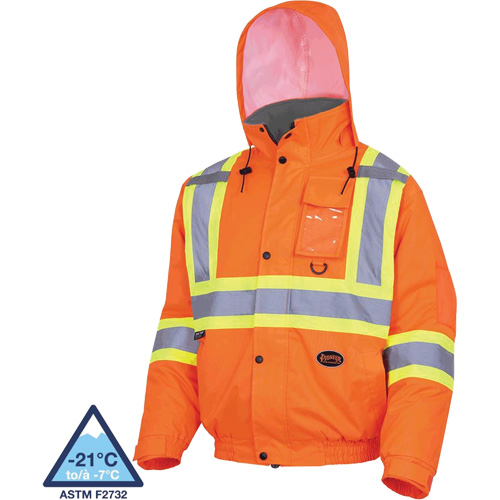 5032 Veste aviateur de s&eacute;curit&eacute; imperm&eacute;able et matelass&eacute;e pour l'hiver, Polyester, Orange haute visibilit&eacute;, Petit PB Rental Co. Ltd.