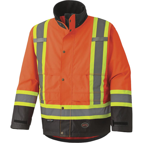 5400 Veste de s&eacute;curit&eacute; imperm&eacute;able 300D Trilobal antid&eacute;chirure, Polyester, Noir/Orange haute visibilit&eacute;, Petit PB Rental Co. Ltd.