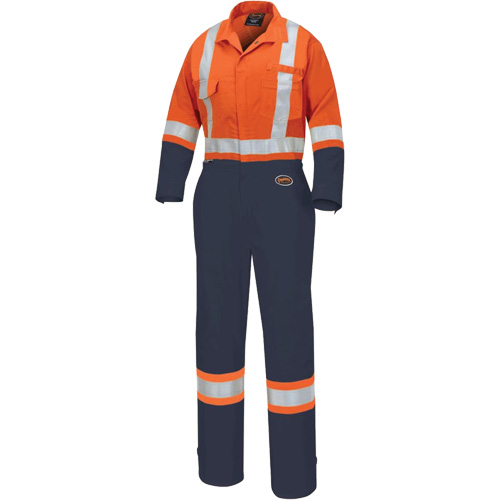 5514WBB Women's 2-Tone Safety Coveralls, X-Small, High Visibility Orange/Navy Blue PB Rental Co. Ltd.