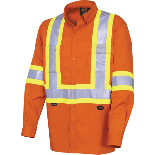 4441 Ultra-Cool Long-Sleeved Safety Shirt, Cotton, Small, High Visibility Orange PB Rental Co. Ltd.