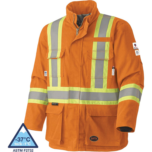 5533 Manteau de s&eacute;curit&eacute; ignifuge, Petit, Orange haute visibilit&eacute;, 58 cal/cm² PB Rental Co. Ltd.