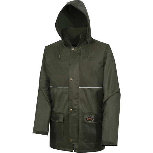 D8120J Manteau &agrave; capuchon ind&eacute;chirable Nailhead pour planteur d'arbres, Polyester/PVC, T-petit, Vert PB Rental Co. Ltd.