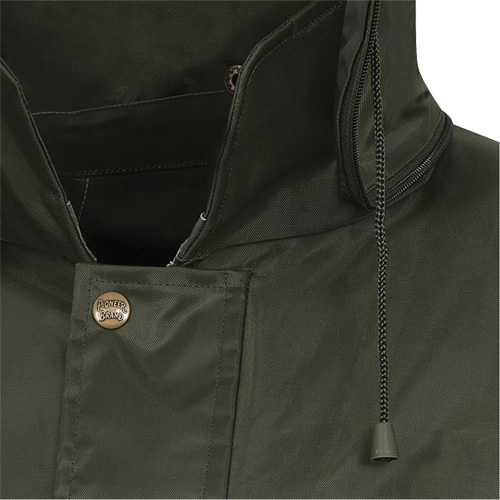 D8120J Manteau &agrave; capuchon ind&eacute;chirable Nailhead pour planteur d'arbres, Polyester/PVC, T-petit, Vert PB Rental Co. Ltd.