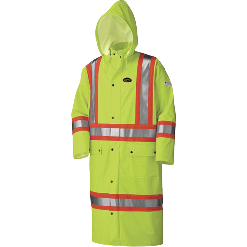 5897 Flame Resistant Waterproof Long Coat, Large, High Visibility Lime-Yellow PB Rental Co. Ltd.