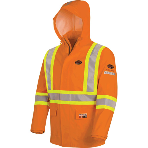 5880 Manteau de pluie ignifuge et protection contre les &eacute;clats d'arc &eacute;lectrique, T-petit, Orange haute visibilit&eacute;, 10 cal/cm² PB Rental Co. Ltd.